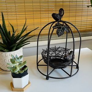 Sold!!!Vintage Metal Bird cage/nest candle hold